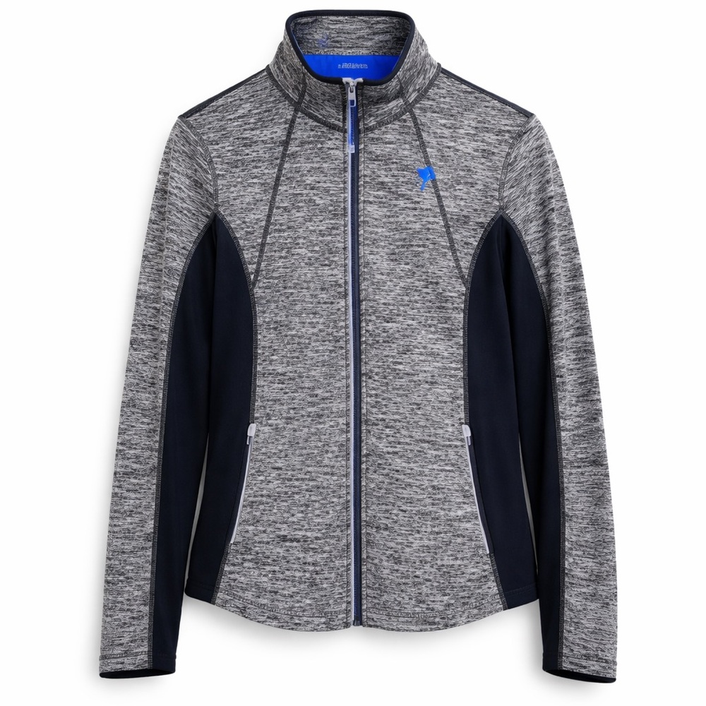 Tangerine Women’s Full-Zip Activewear Jacket | Heathered Gray & Black | XXL 🖤